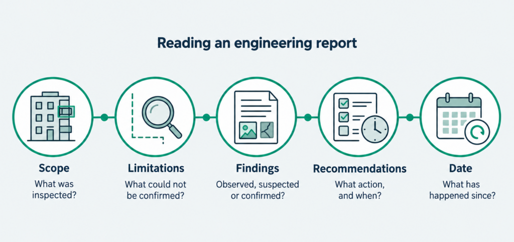 Reading a body corporate engineering report