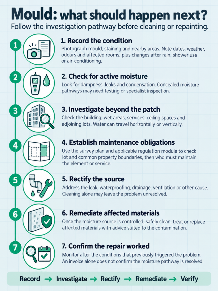 What should happen next with mould in a body corporate