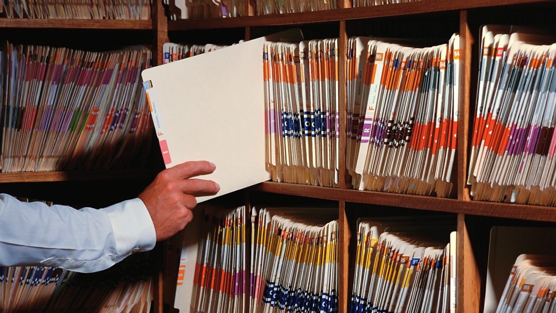 Shelves of Hospital Files Shelves of Hospital Files