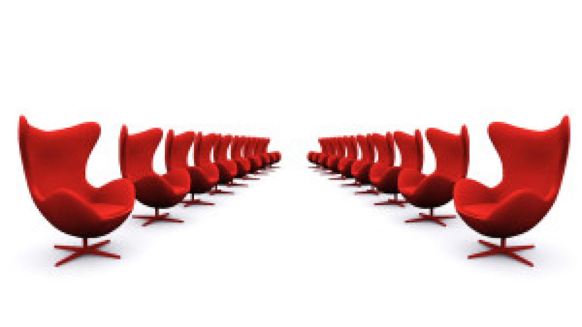 red chairs red and empty chairs in a white office